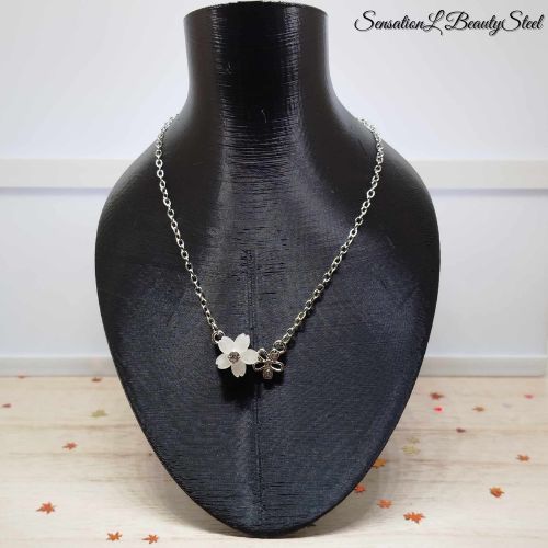Collier Double Fleurs Élégantes