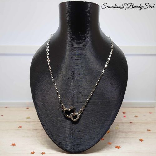 Collier Cœurs Entrelacés Cristallins