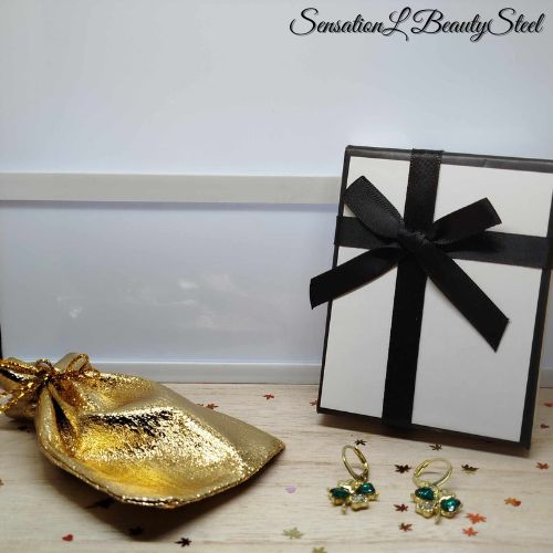 Boucles d'Oreilles Trèfle Émeraude - Vue 2