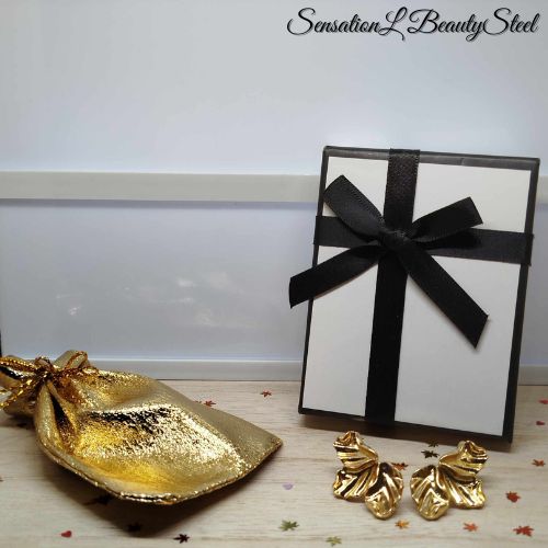 Boucles d'Oreilles Feuilles Dorées