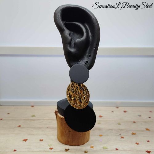 Boucles d'Oreilles Cercles Éclat Noir