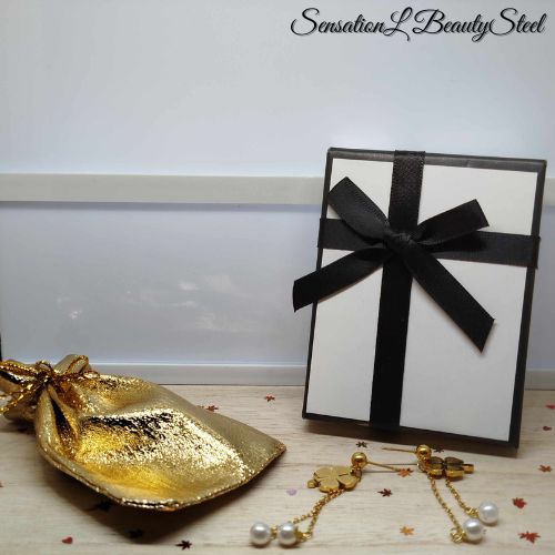 Boucles d'Oreilles Trèfle Doré et Perles