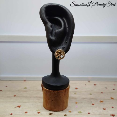 Boucles d'Oreilles Arbre de Vie Étincelant - Vue 3