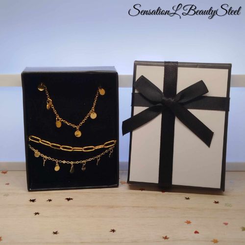 Parure Médaillons Dorés – Les Deux Pièces : Collier & Bracelet