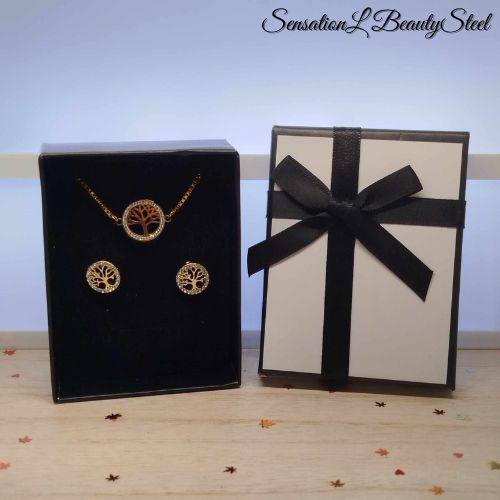 Parure Arbre de Vie – Les Deux Pièces : Boucles d'Oreilles & Bracelet